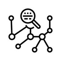 search algorithm line icon vector illustration