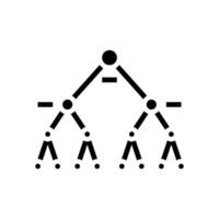 decision tree algorithm glyph icon vector illustration