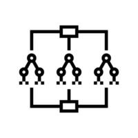 random forest algorithm line icon vector illustration