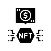 nfts no fungible tokens glifo icono vector ilustración