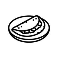 dosas indian cuisine line icon vector illustration