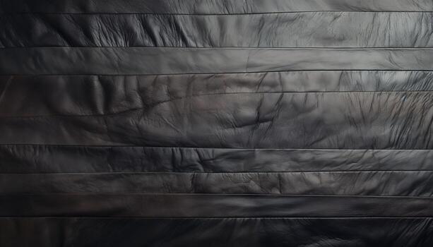 AI generated Black leather captioned background texture for design and creative projects photo