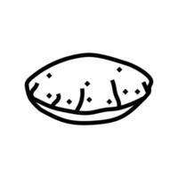 roti bread indian cuisine line icon vector illustration