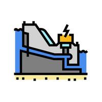 power generation hydroelectric color icon vector illustration