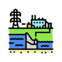 hydroelectric plant power color icon vector illustration