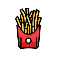 francés papas fritas rápido comida color icono vector ilustración