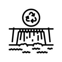 clean energy source hydroelectric power line icon vector illustration