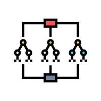 random forest algorithm color icon vector illustration