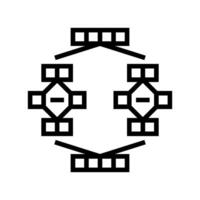 mergesort algorithm line icon vector illustration