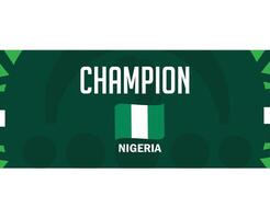 Nigeria Champion Ribbon Flag African Nations 2023 Teams Emblem Countries African Football Symbol Logo Design Vector Illustration