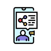 social media consulting color icon vector illustration