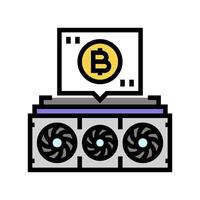 cryptocurrency mining color icon vector illustration