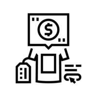 print on demand line icon vector illustration