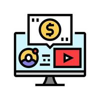 webinar monetization color icon vector illustration