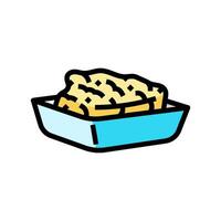 fried fish fast food color icon vector illustration