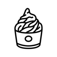 ice cream fast food line icon vector illustration