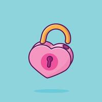 Love padlock cartoon vector illustration valentine concept icon isolated