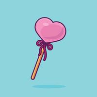 Love lollipop cartoon vector illustration valentine concept icon isolated