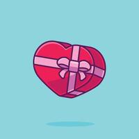 Heart shape box cartoon vector illustration valentine concept icon isolated