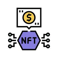 nfts no fungible tokens color icono vector ilustración