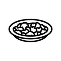 aloo gobi indian cuisine line icon vector illustration