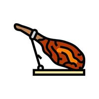 jamon ibérico Español cocina color icono vector ilustración