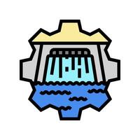 hydro technology hydroelectric power color icon vector illustration