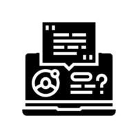 remote consulting glyph icon vector illustration