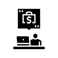 remote freelancing glyph icon vector illustration