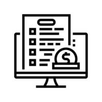 online survey line icon vector illustration