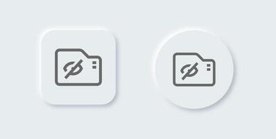 Hidden folder line icon in neomorphic design style. Private signs vector illustration.