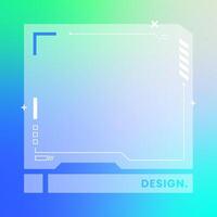 Futuristic square gradient background. Social media frame vector illustration.