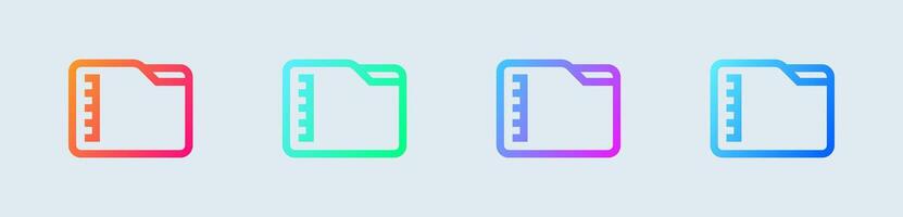 Zip line icon in gradient colors. Compressed signs vector illustration.