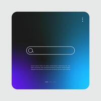 Search bar interface with gradient background. Pop up window vector illustration.