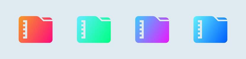 Zip solid icon in gradient colors. Compressed signs vector illustration.