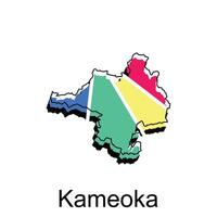 vector mapa de kameoka ciudad vistoso ilustración modelo diseño en blanco antecedentes