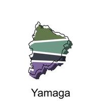 mapa ciudad de yamaga diseño plantilla, mundo mapa internacional vector modelo con contorno gráfico bosquejo estilo aislado en blanco antecedentes