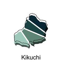 mapa ciudad de kikuchi diseño plantilla, mundo mapa internacional vector modelo con contorno gráfico bosquejo estilo aislado en blanco antecedentes