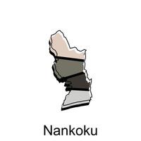 Map City of Nankoku design template, World Map International vector template with outline graphic sketch style isolated on white background