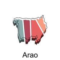 mapa ciudad de arao diseño plantilla, mundo mapa internacional vector modelo con contorno gráfico bosquejo estilo aislado en blanco antecedentes