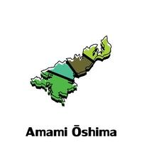 mapa ciudad de amami oshima diseño plantilla, mundo mapa internacional vector modelo con contorno gráfico bosquejo estilo aislado en blanco antecedentes