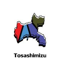 vector Map of Tosashimizu City colorful illustration template design on white background