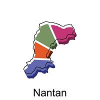 vector Map of Nantan City colorful illustration template design on white background