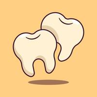 Vector cartoon illustration of tooth, dental.