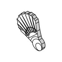 shuttlecock badminton isometric icon vector illustration