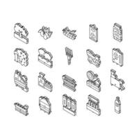 Olive Production And Harvesting isometric icons set vector