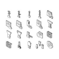 Hookah Tobacco Smoking Collection isometric icons set vector