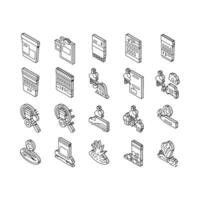 Drug Test Examination Device isometric icons set vector