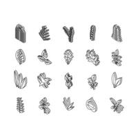 Leaf Of Tree, Bush Or Flower isometric icons set vector