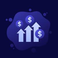 income growth or growing profit icon, vector design